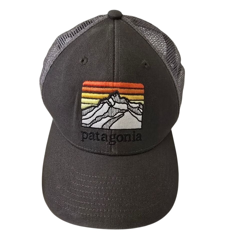 Patagonia Gray Trucker Hat with Mountain Design